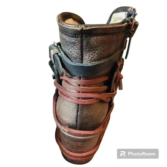 Freebird by Steven Shoes Crue Leather and Suede Bootie Red Black Size 6 - Picture 9 of 13